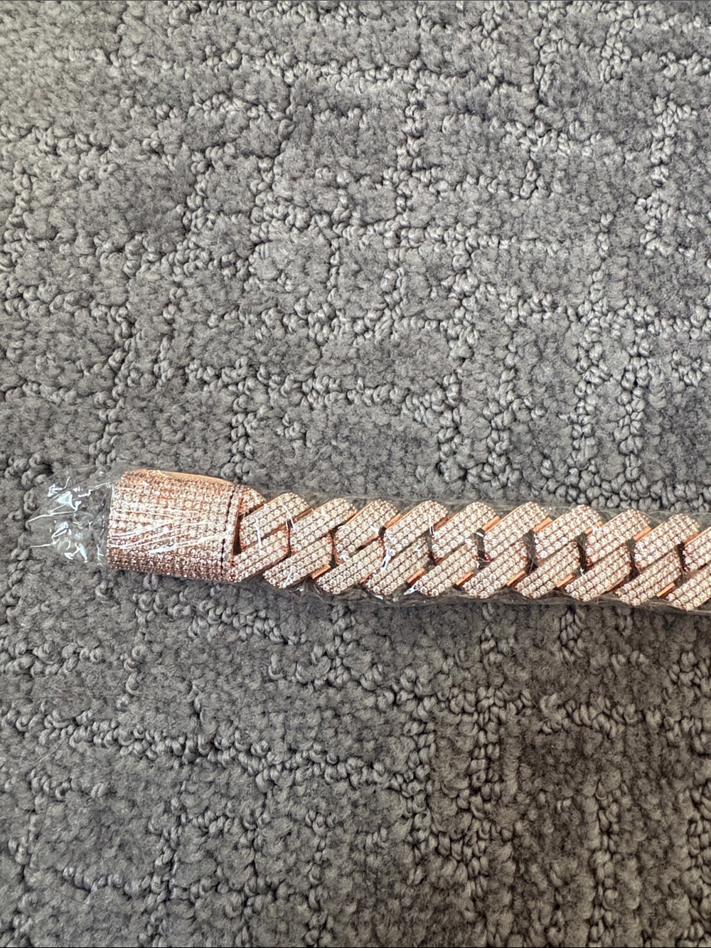 Rhinestone Pave Cuban Link Belt — Rose Gold Sparkle